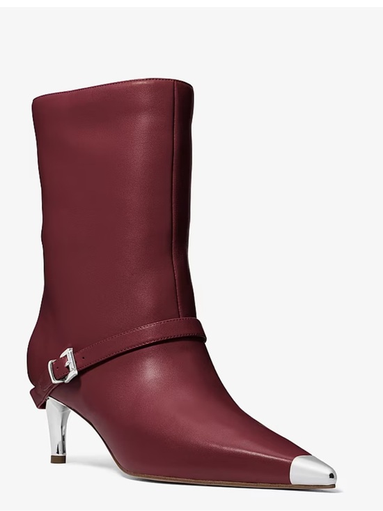 Michael Kors Shoes - Michael Kors Kasia Leather Buckle Boot in Oxblood